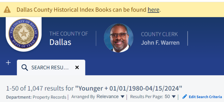 Dallas (Texas) County Clerk Website – Official Public Record Search ...